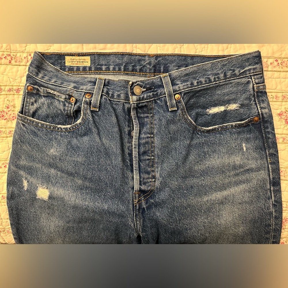 Levi's Premium Distressed 501 Blue Jeans 30x30 Women’s